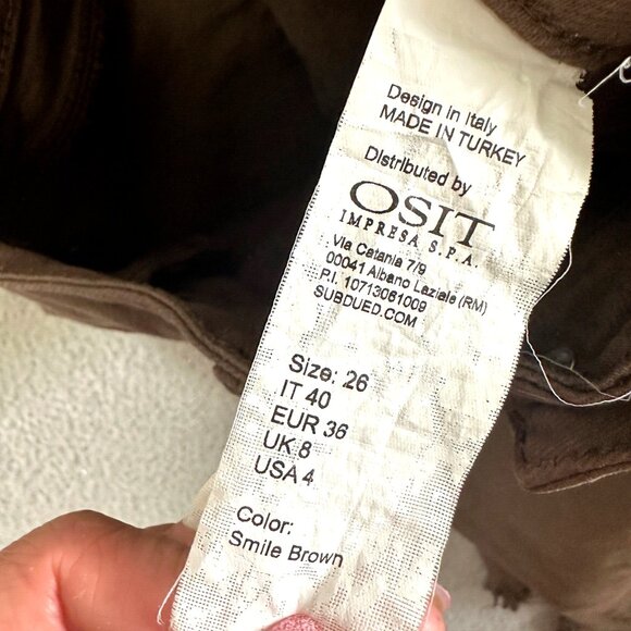 Subdued Soft Flare Jeans Womens High Rise Smile Brown Raw Hems Stretch - Picture 10 of 16